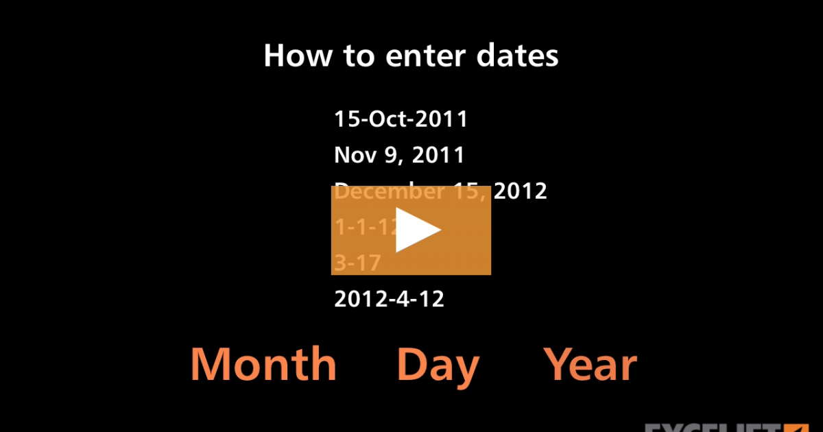 how-to-enter-dates-in-excel-video-exceljet